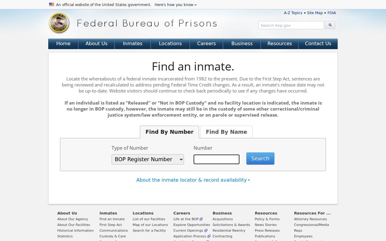 San Diego County previous residents federal custody locator