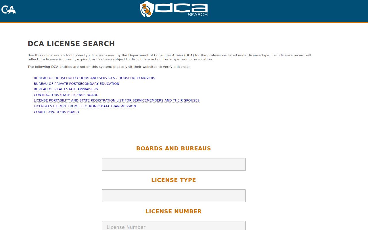 San Diego County resident lookup professional license search
